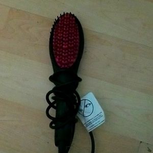 Hair brush straightener